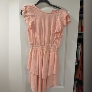 Peach/light pink Ruffle Sleeve Dress